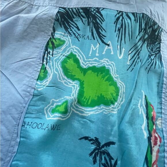 NWT Free People blue Hawaiian top button down spring summer tropical floral XL - Picture 2 of 12